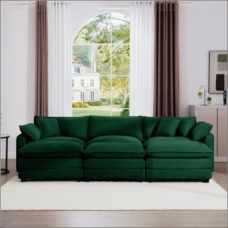 Canapé surdimensionné à coussin modulaire, Vert