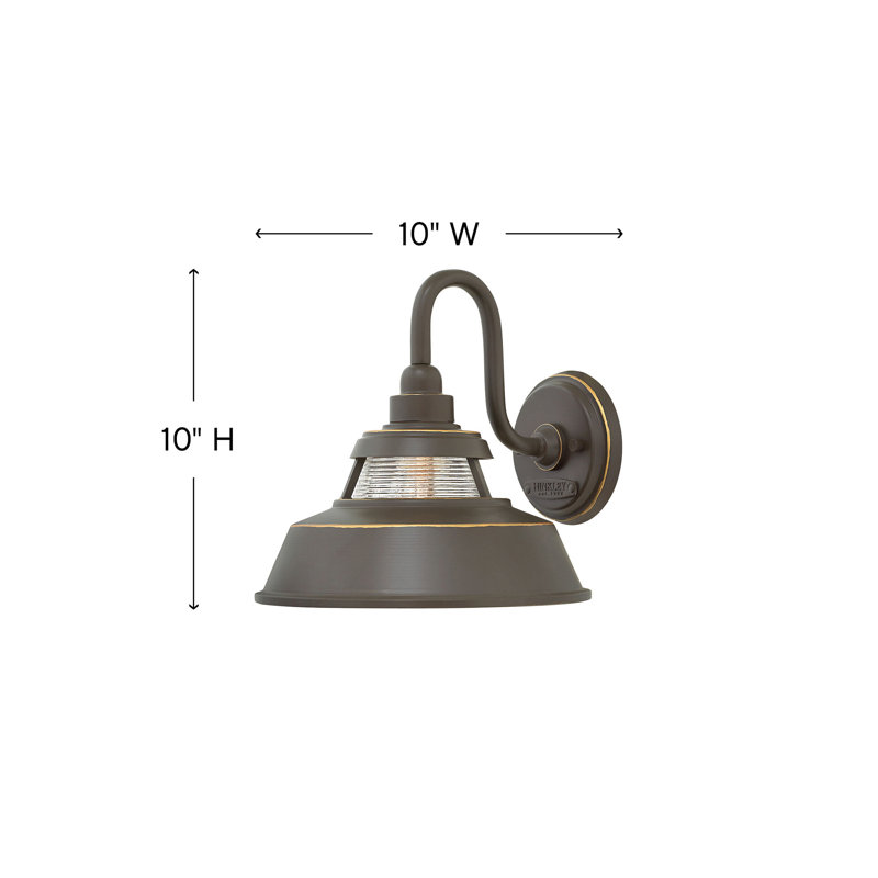 Troyer 1-Light Outdoor Wall Lantern, Oil Rubbed Bronze, 10" H x 10" W x 10" D
