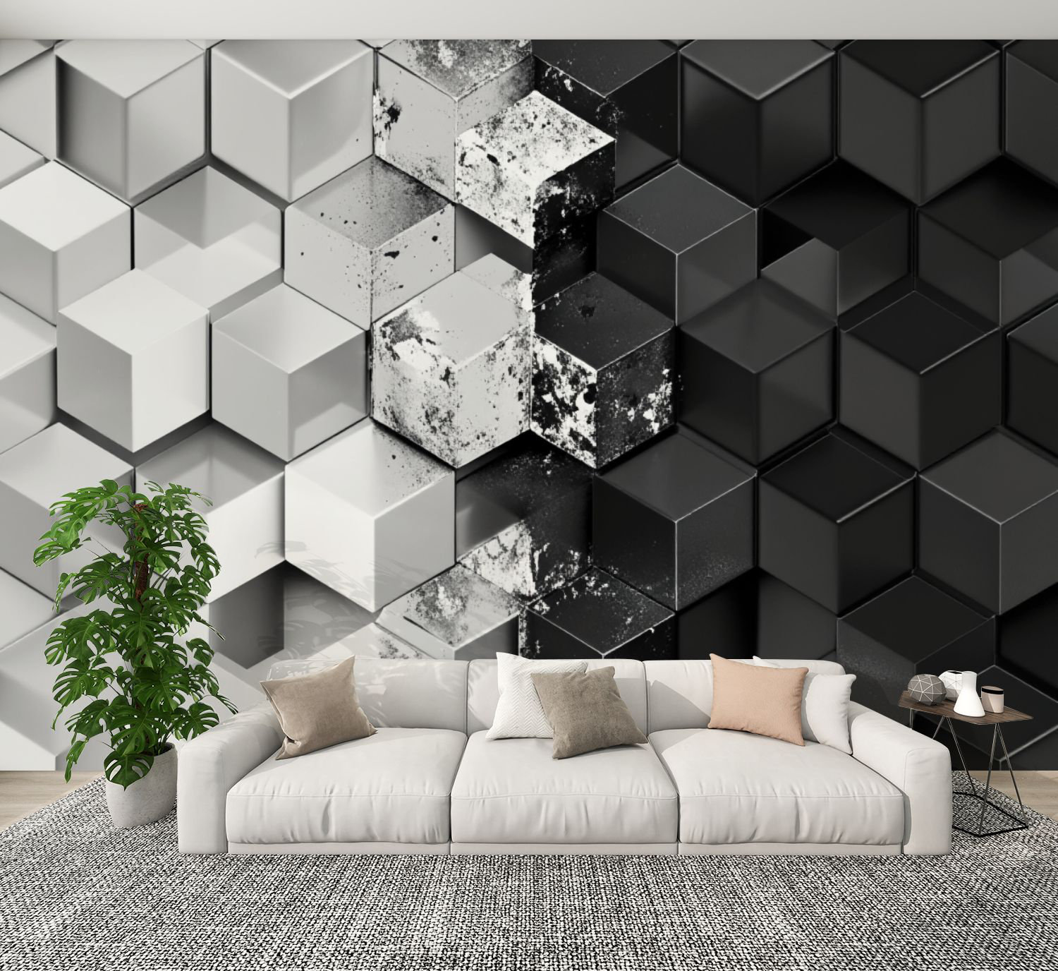 Red Barrel Studio® Futuristic Peel and Stick Wallpaper Abstract 3D Cube ...