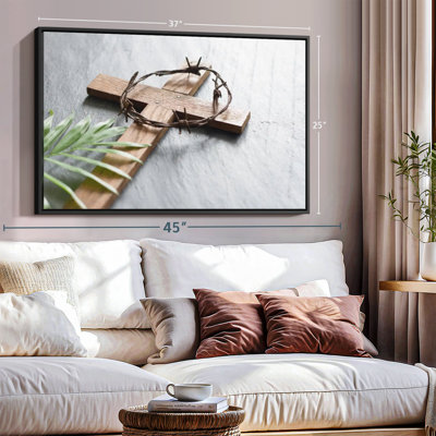 " Christ's Wooden Cross Canvas Print "