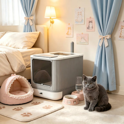 Litter Box With Slide-out Tray