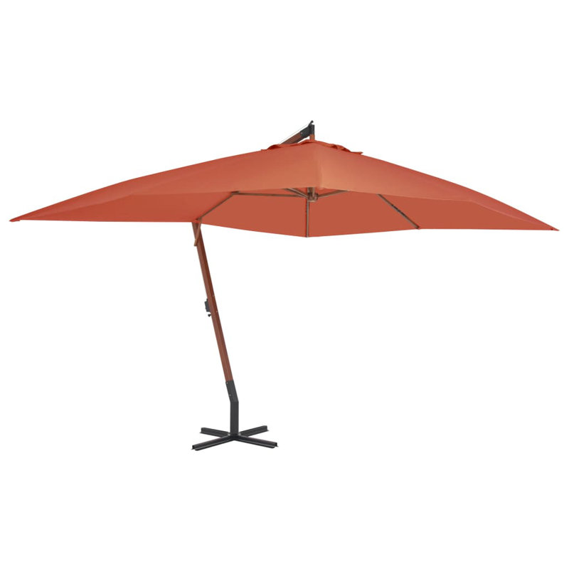 Parasol de jardin extérieur en terre cuite, Orange brûlé