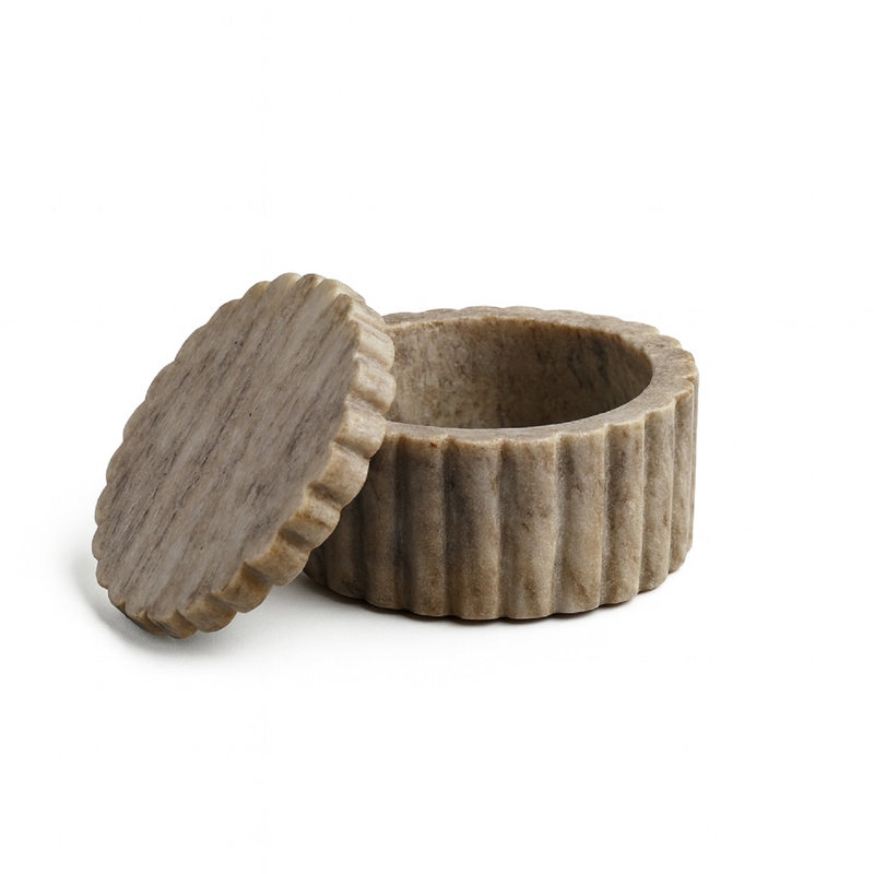 Pot de cuisine en marbre, Brun, H 2,5 po x l 5 po x P 5 po