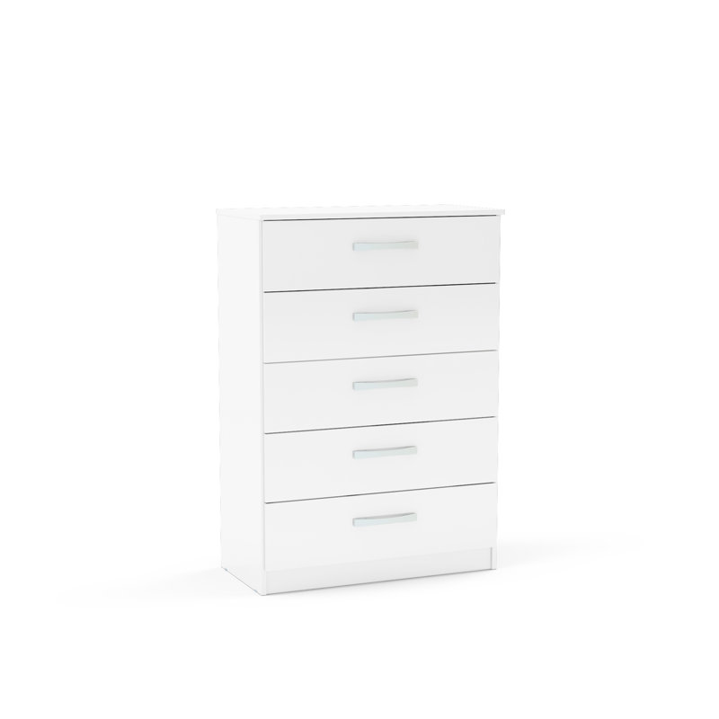 Marquitta 194.56cm W 5 - Drawer Chest of Drawers, White