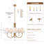 Gold 5 - Light 27"W Dimmable Classic / Traditional Chandelier with White Linen Shade for Dining Room-88314178-88314172