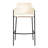 Wainaku Upholstered Low-Back Counter Bar Stool with Black Metal Base-1551404094