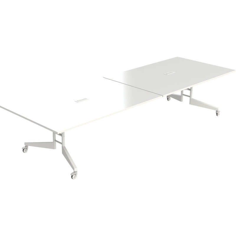 Nomad 144'' Rectangle Conference Table, White Dry Erase