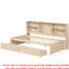 Structure de lit de jour simple avec buffet, port intégré, 2 tiroirs, tablettes latérales au fini naturel, abat-jour-1655352372