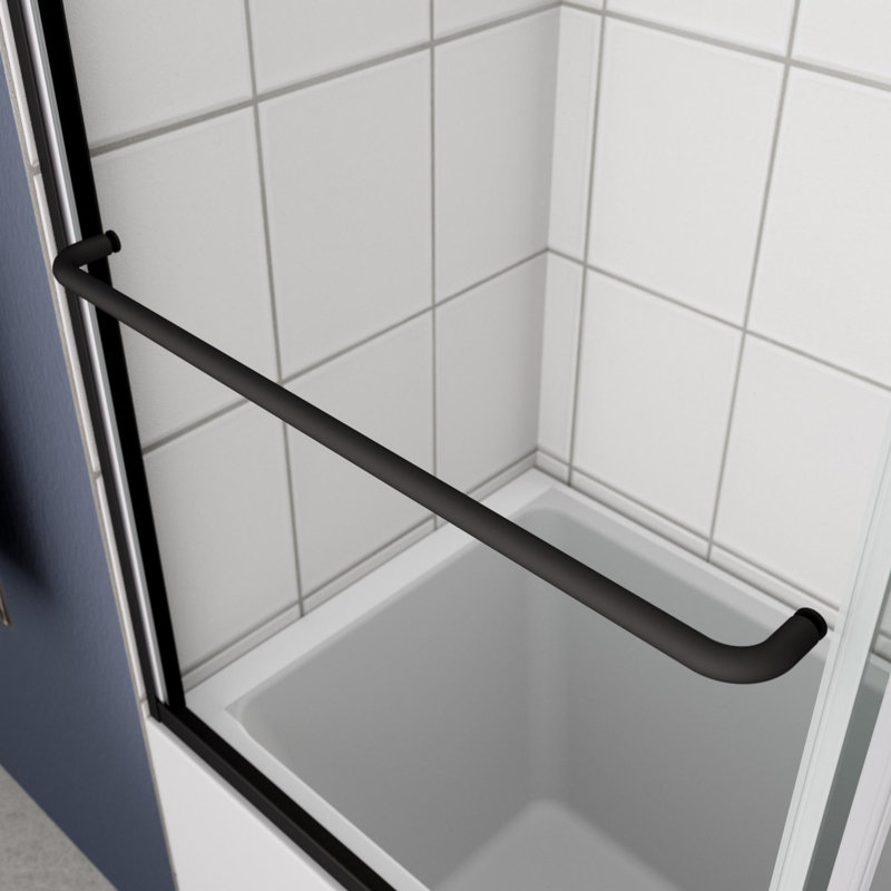 Porte de douche 58 "H Bypass, Noir mat