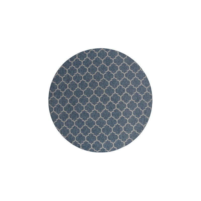 Suffolk Blue Indoor/Outdoor Area Rug, Round 13'