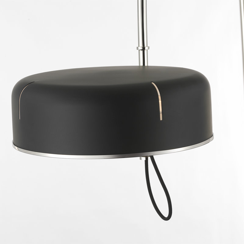 Thomas O'Brien Oso 75" Arc Reading Floor Lamp in Polished Nickel, Polished Nickel, Black