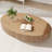 44.4" Solid Wood Oval Coffee Table with Fluted Design  -1869326385