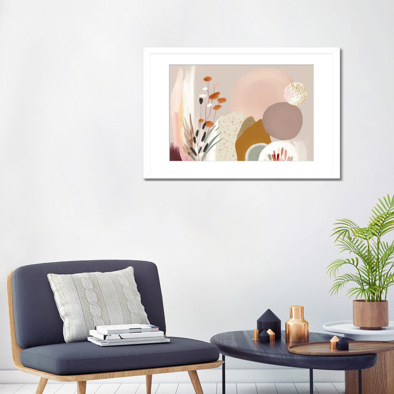 Belles formes naturelles, Papier avec cadre blanc ouvert, Blanc, H 24 po x l 32 po x P 1 po