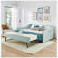 Lit de jour rembourré convertible avec dossier capitonné, canapé-lit polyvalent 3 en 1 avec lit gigogne escamotable et rangement latéral pour une vie compacte-129675721-129675724