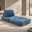Pouf en velours côtelé, mini canapé bleu confortable pour la chambre d'étudiant ou la chambre à coucher
