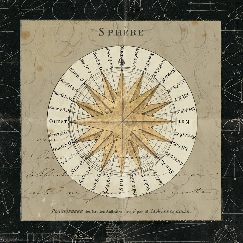" Sphere Compass " by Sue Schlabach, 12" H x 12" W x 1.25" D