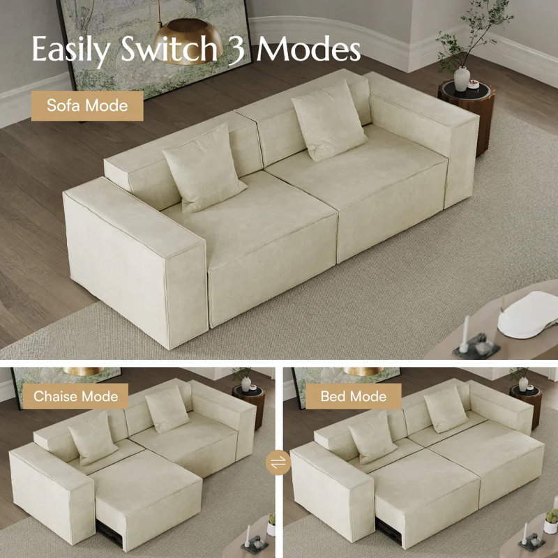 Canapé-lit Barrett Power, H 27,16 po x l 97,24 po x P 39,37 po, 3, Gris foncé