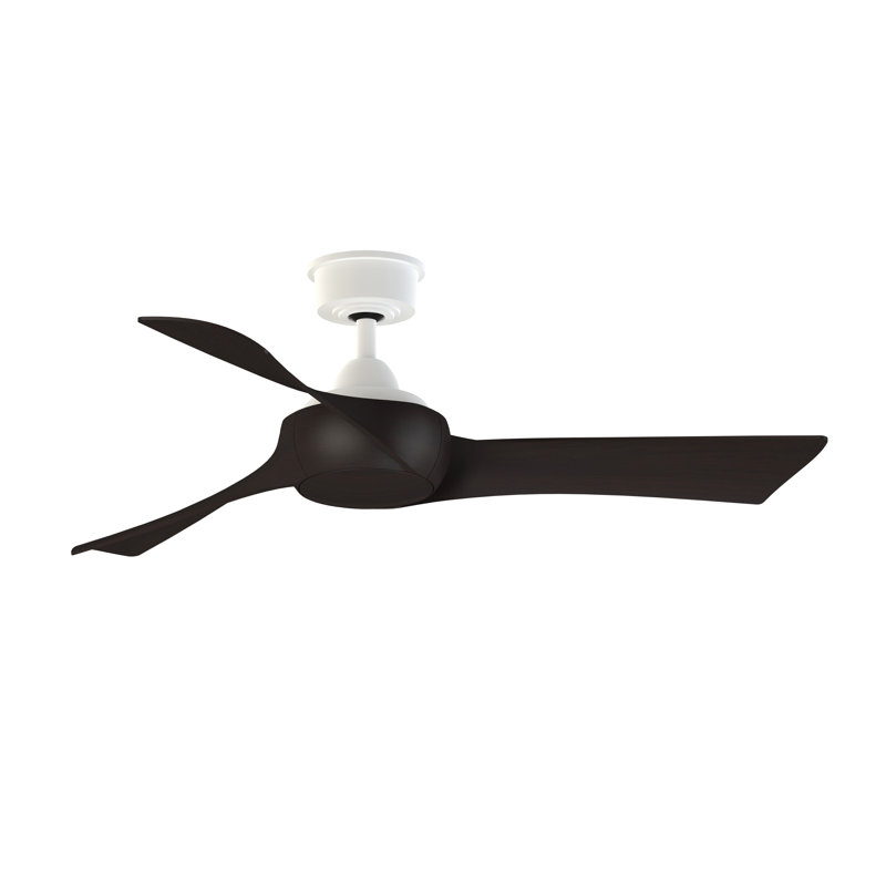 Wrap Custom 48 inch Indoor/Outdoor Ceiling Fan - Matte White with Dark Walnut blades, Dark Walnut, Matte White