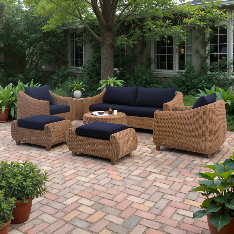 Luminis 7-Piece Sunbrella® Outdoor Patio Seating Set - Canvas Navy, Canvas Navy