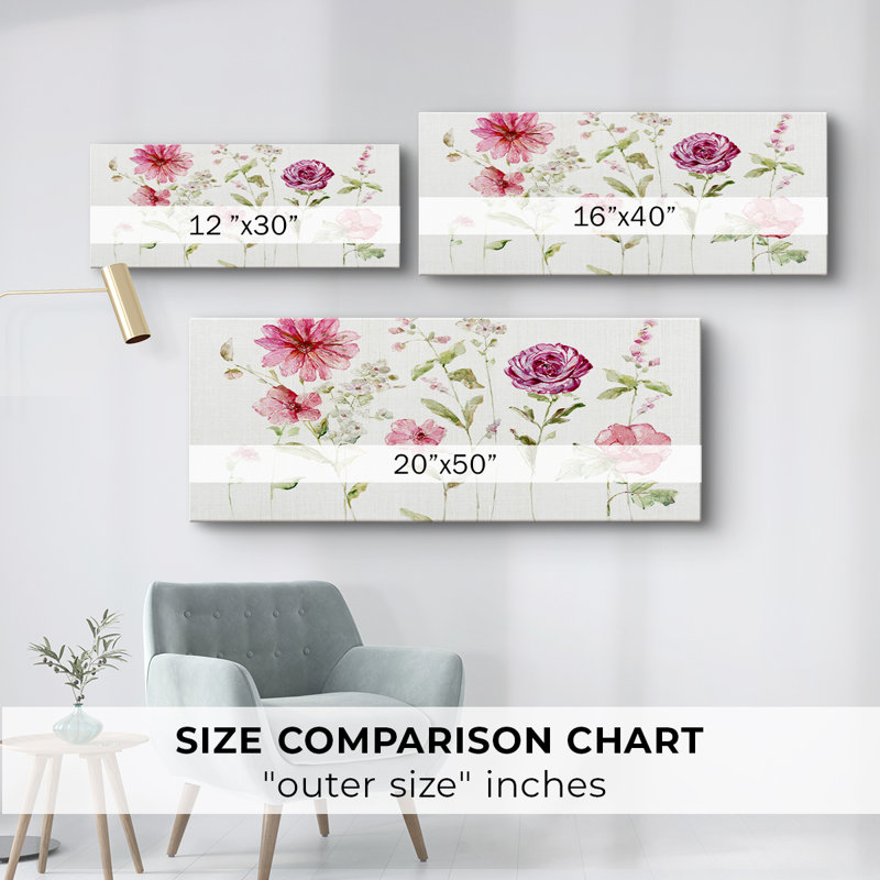 Douce et délicate - Toile tendue avec châssis - Prêt à accrocher, H 20 po x l 50 po
