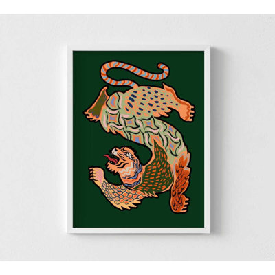 Mythical Tiger Serpent Art Print:  Geometric Wall Decor