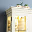 Elegant Curio Cabinet With Spacious Interior And Illuminated Features, Antique White Adjustable Lighting Hue-1683444144