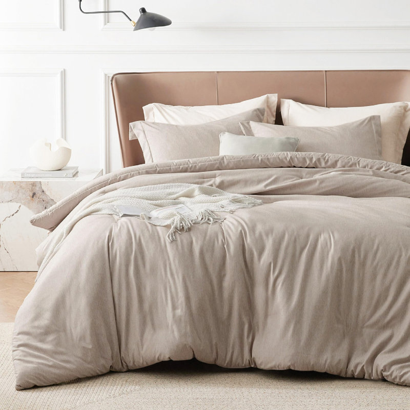 Housse de couette Litsure - Housse de couette super douce teinte en cations, Lin chiné