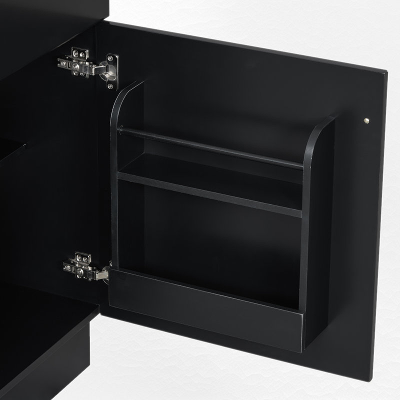 20" Single Bathroom Vanity Set With Ceramic Top, Black/Gold