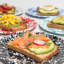 Splatter Flat Salad Plates, Black-280038408