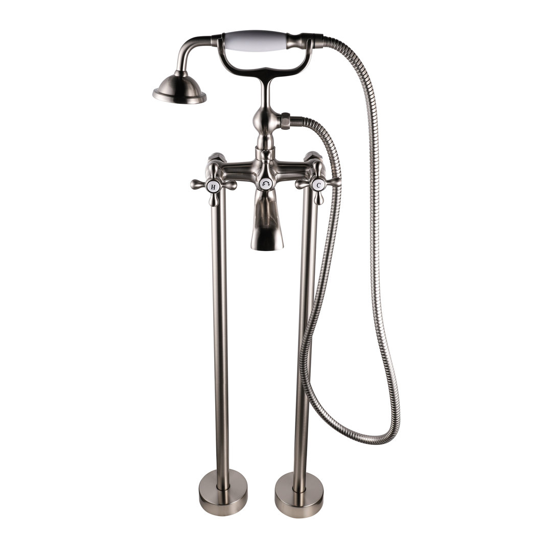 Tahoe 2 Handle Floor Clawfoot Tub Faucet with Diverter Dyconn Faucet 