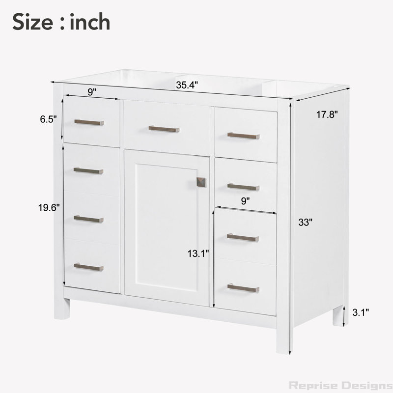 35.4'' Single Bathroom Vanity Base Only