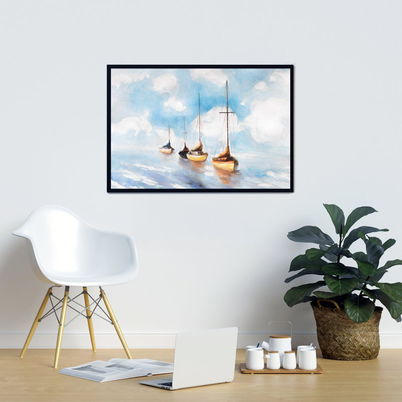 "Voiliers dans la mer" sur toile