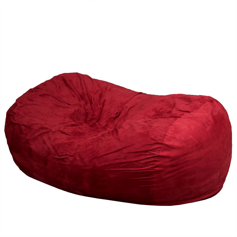 Pouf cylindrique en microfibre 6,5 pieds Potrero, Suède rouge