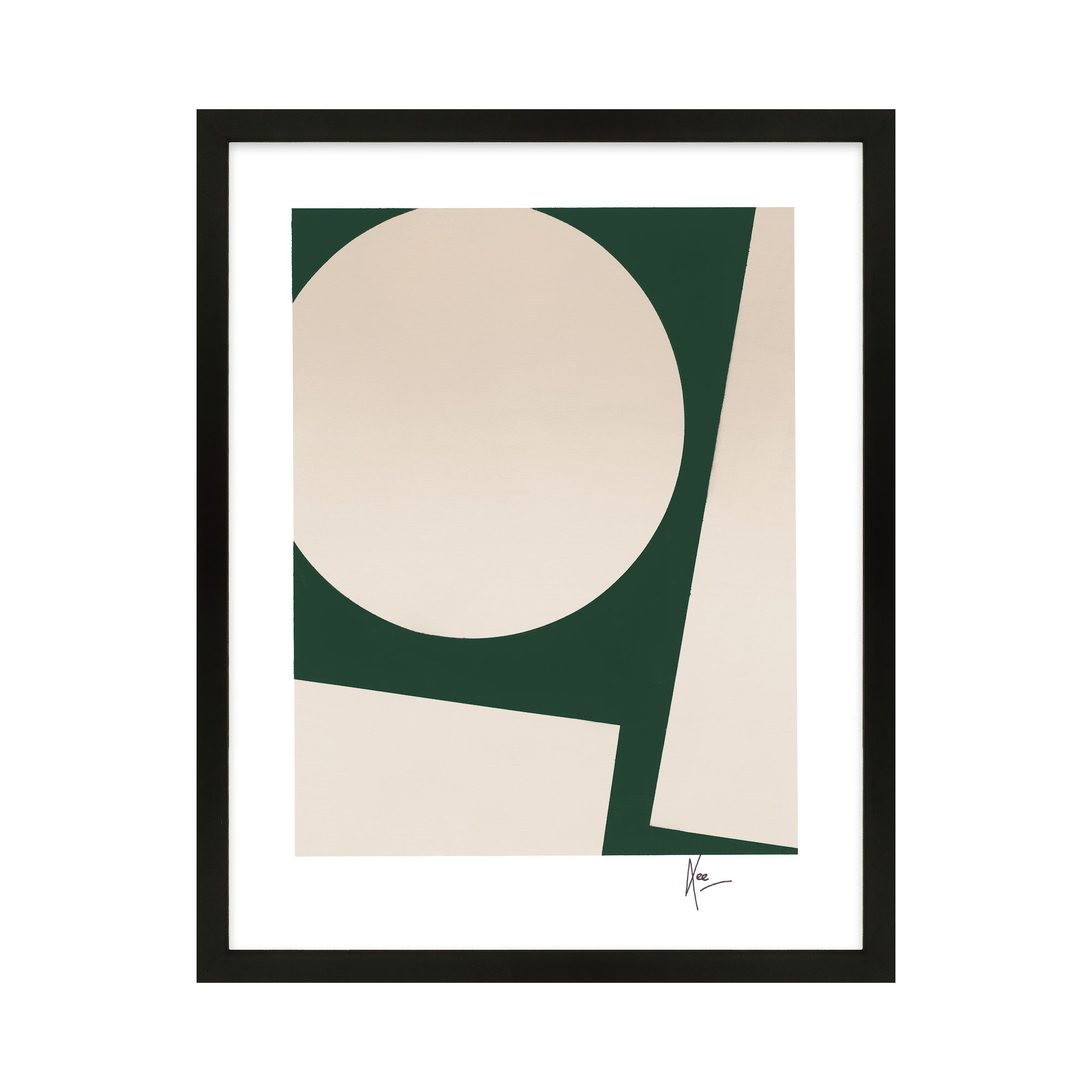 You & Me In Green 2 by Lee Lessem, 38" H x 26.5" W x 1.25" D, Black