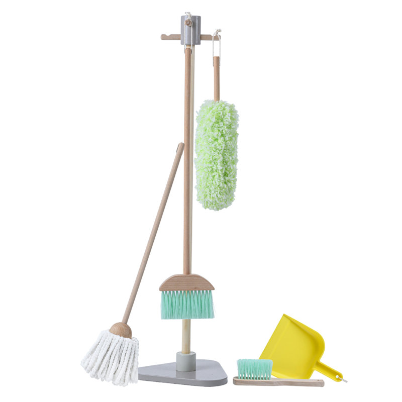 Teamson Kids Little Helper 6-pc. Pretend Play Household Cleaning Supply Set with Organizing Stand