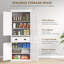 Garde-manger de 72 po, grande armoire de rangement, armoire autoportante avec tiroir, portes et tablettes réglables, blanc