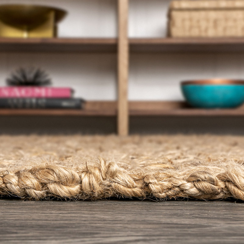 Tapis naturel en jute tissé à la main Ehlers, Rectangle 7 pi 8 po x 10 pi