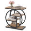 Table d'appoint industrielle (1 pièce) avec structure géométrique en métal, couleur naturelle et noire, idéale pour la chambre ou l'entrée.-1604236027-1604236030