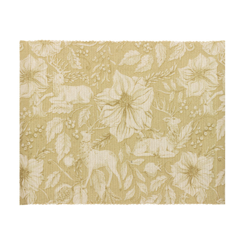 Gold Stag Polyester Floral Rectangle Placemat
