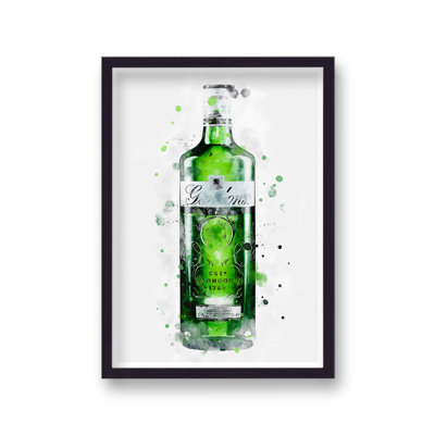Gin Graphic Splash Gordon's Inspired by Vouvart - Single Picture Frame Print