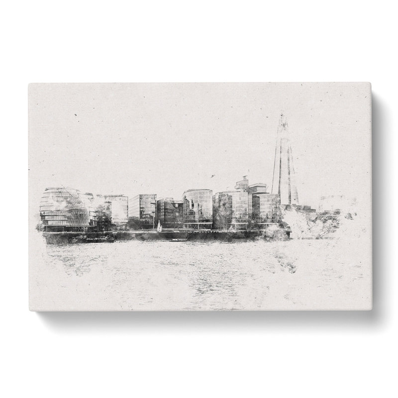 The Shard & London Skyline - Wrapped Canvas Graphic Art Print, 50cm H x 76cm W x 3cm D