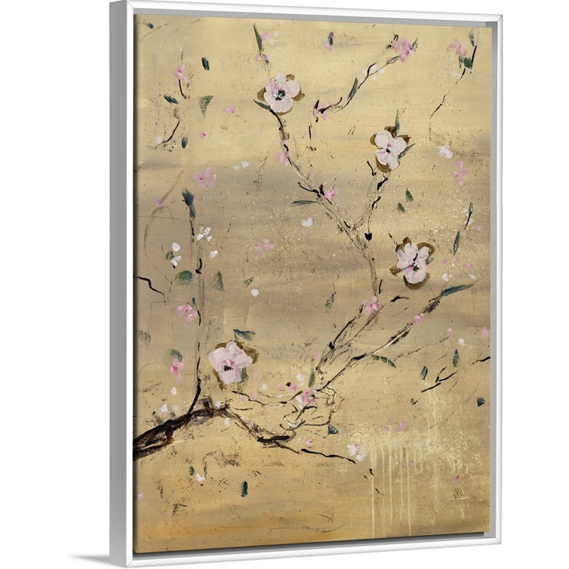 « fuji beauté ii », peinture sur toile, H 41,7 po x l 31,7 po x p 1,75 po, Cadre flottant blanc