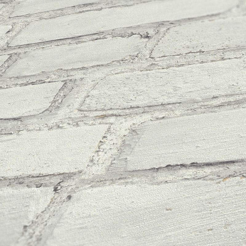 Rouleau de papier peint effet brique de la collection Bricks and More, Blanc