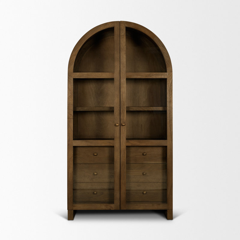 Vitrine en bois massif Stonewall, Brun moyen