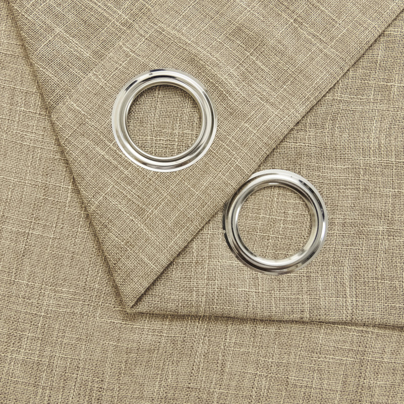 Paire de rideaux semi-transparents avec œillets Draycott, Polyester de lin, L 52 po x L 72 po