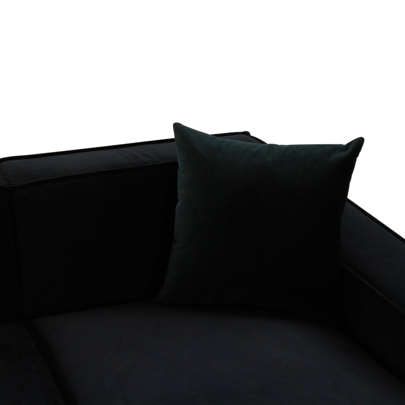 Tov Furniture Olafur Cream Linen Sectional - RAF, Right Hand Facing, Black Linen
