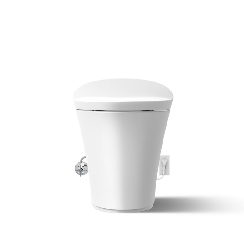 Veil™ Comfort Height Intelligent Skirted One-Piece Elongated Dual-Flush Toilet, White