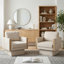 Chaise d'appoint rembourrée moderne avec accoudoirs en bois-1715856619