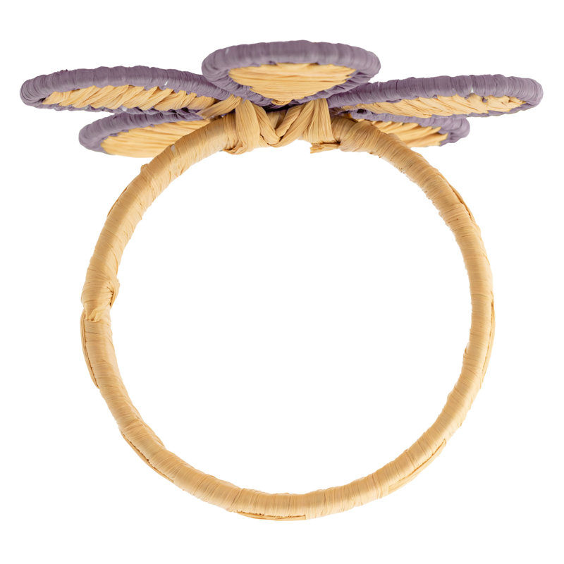 Rond de serviette en raphia, Mauve