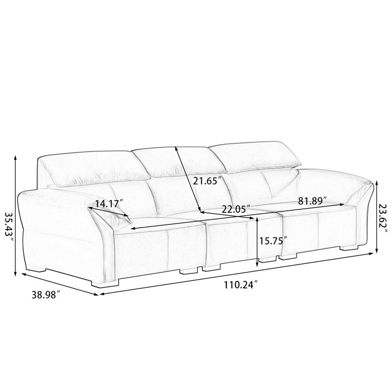Coussin modulaire Coffee, L 110,24 po